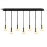 Koncept Combi Pendant 6" Linear 7 Combo Brass Matte Black Canopy Glass Ball Attachment Suspension Flush Mount 2-in-1