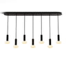 Koncept Combi Pendant 6" Linear 7 Combo Matte Black Matte Black Canopy Glass Ball Attachment Suspension Flush Mount 2-in-1