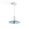 Koncept Combi Pendant 6" Matte White Matte White Canopy 9" Glass Plate Blue Attachment Suspension Flush Mount 2-in-1