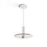 Koncept Combi Pendant 6" Matte White Matte White Canopy 9" Glass Plate Clear Attachment Suspension Flush Mount 2-in-1