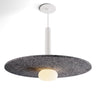 Koncept Combi Pendant 12" Matte White Matte White Canopy 20" Acoustic Panel Charcoal Attachment Glass Ball Attachment Suspension Flush Mount 2-in-1
