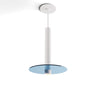 Koncept Combi Pendant 12" Matte White Matte White Canopy 9" Glass Plate Blue Attachment Suspension Flush Mount 2-in-1