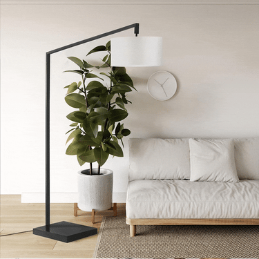 Nova of California Stretch Chairside Arc Floor Lamp 75 Matte Black Step