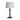 Nova of California Swiss Cross Table Lamp Dark Walnut Wood Weathered Brass White Linen Shade