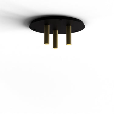 Koncept Combi Pendant 6" Circular 3 Combo Brass Matte Black Canopy Suspension Flush Mount 2-in-1