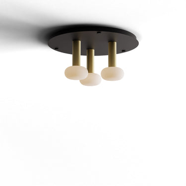 Koncept Combi Pendant 6" Circular 3 Combo Brass Matte Black Canopy Glass Ball Attachment Suspension Flush Mount 2-in-1