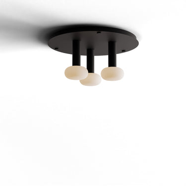 Koncept Combi Pendant 6" Circular 3 Combo Matte Black Matte Black Canopy Glass Ball Attachment Suspension Flush Mount 2-in-1