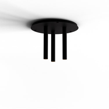 Koncept Combi Pendant 12" Circular 3 Combo Matte Black Matte Black Canopy Suspension Flush Mount 2-in-1