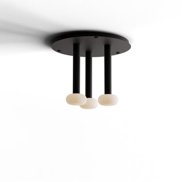 Koncept Combi Pendant 12" Circular 3 Combo Matte Black Matte Black Canopy Glass Ball Attachment Suspension Flush Mount 2-in-1