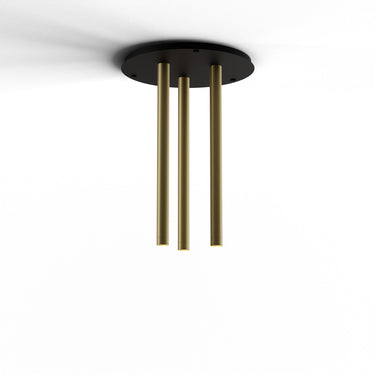 Koncept Combi Pendant 24" Circular 3 Combo Brass Matte Black Canopy Suspension Flush Mount 2-in-1