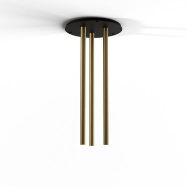 Koncept Combi Pendant 36" Circular 3 Combo Brass Matte Black Canopy Suspension Flush Mount 2-in-1