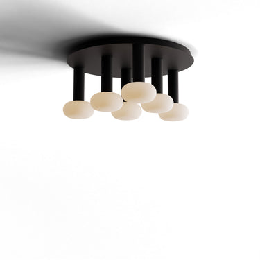 Koncept Combi Pendant 6" Circular 6 Combo Matte Black Matte Black Canopy Glass Ball Attachment Suspension Flush Mount 2-in-1