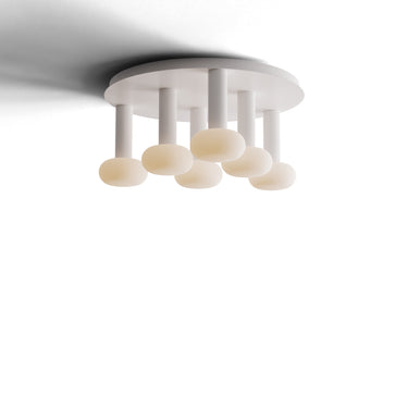 Koncept Combi Pendant 6" Circular 6 Combo Matte White Matte White Canopy Glass Ball Attachment Suspension Flush Mount 2-in-1