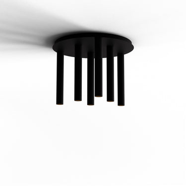 Koncept Combi Pendant 12" Circular 6 Combo Matte Black Matte Black Canopy Suspension Flush Mount 2-in-1