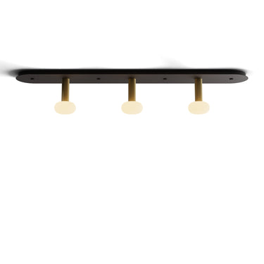 Koncept Combi Pendant 6" Linear 3 Combo Brass Matte Black Canopy Glass Ball Attachment Suspension Flush Mount 2-in-1