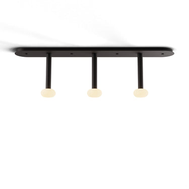 Koncept Combi Pendant 12" Linear 3 Combo Matte Black Matte Black Canopy Glass Ball Attachment Suspension Flush Mount 2-in-1