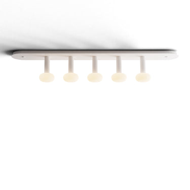 Koncept Combi Pendant 6" Linear 5 Combo Matte White Matte White Canopy Glass Ball Attachment Suspension Flush Mount 2-in-1