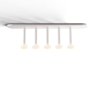 Koncept Combi Pendant 12" Linear 5 Combo Matte White Matte White Canopy Glass Ball Attachment Suspension Flush Mount 2-in-1