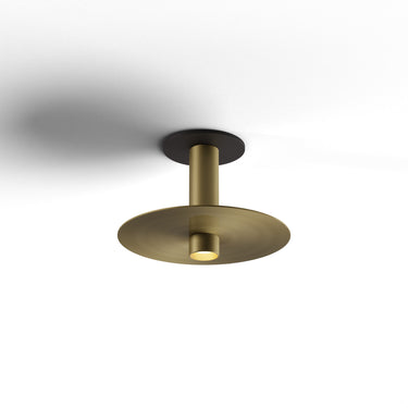 Koncept Combi Pendant 6" Brass Matte Black Canopy 9" Metal Plate Brass Attachment Suspension Flush Mount 2-in-1