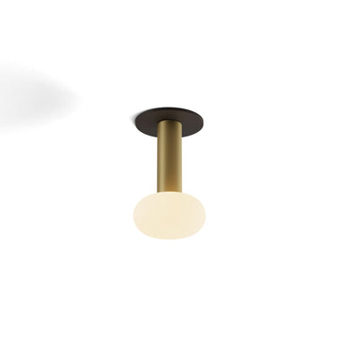 Koncept Combi Pendant 6" Brass Matte Black Canopy Glass Ball Attachment Suspension Flush Mount 2-in-1