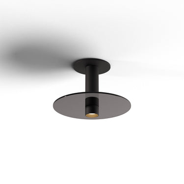 Koncept Combi Pendant 6" Matte Black Matte Black Canopy 9" Glass Plate Dark Grey Attachment Suspension Flush Mount 2-in-1