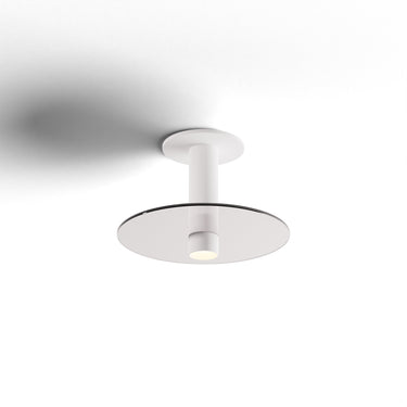Koncept Combi Pendant 6" Matte White Matte White Canopy 9" Glass Plate Clear Attachment Suspension Flush Mount 2-in-1