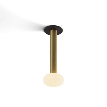 Koncept Combi Pendant 12" Brass Matte Black Canopy Glass Ball Attachment Suspension Flush Mount 2-in-1