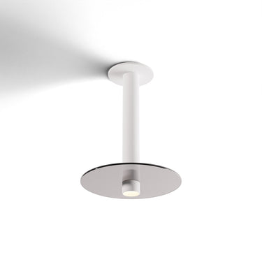Koncept Combi Pendant 12" Matte White Matte White Canopy 9" Glass Plate Dark Grey Attachment Suspension Flush Mount 2-in-1
