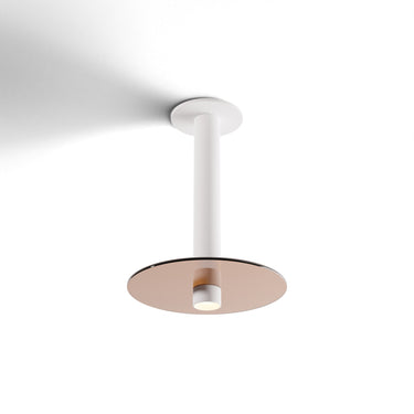 Koncept Combi Pendant 12" Matte White Matte White Canopy 9" Glass Plate Tea Brown Attachment Suspension Flush Mount 2-in-1