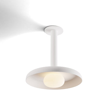 Koncept Combi Pendant 12" Matte White Matte White Canopy 12" Shade Matte White Attachment Glass Ball Attachment Suspension Flush Mount 2-in-1