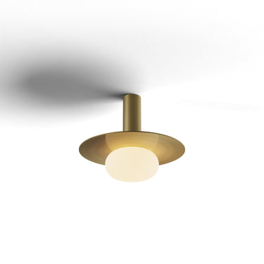 Koncept Combi Pendant 6" Brass Matte Black Canopy 9" Metal Plate Brass Attachment Glass Ball Attachment Suspension Flush Mount 2-in-1