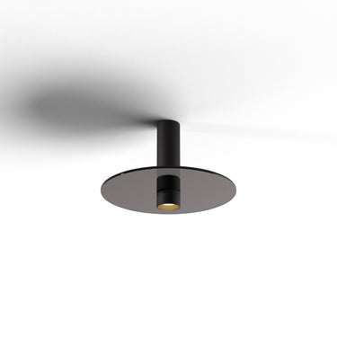 Koncept Combi Pendant 6" Matte Black Matte Black Canopy 9" Glass Plate Dark Grey Attachment Suspension Flush Mount 2-in-1