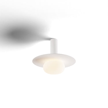 Koncept Combi Pendant 6" Matte White Matte White Canopy 9" Metal Plate White Paintable Attachment Glass Ball Attachment Suspension Flush Mount 2-in-1