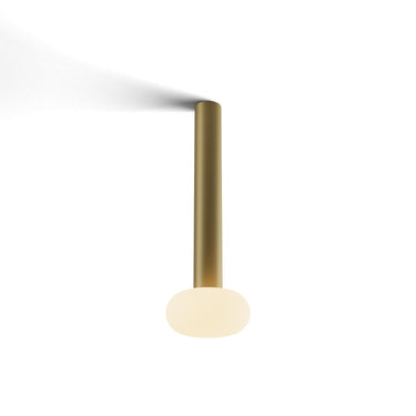 Koncept Combi Pendant 12" Brass Matte Black Canopy Glass Ball Attachment Suspension Flush Mount 2-in-1