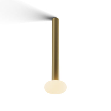 Koncept Combi Pendant 16" Brass Matte Black Canopy Glass Ball Attachment Suspension Flush Mount 2-in-1