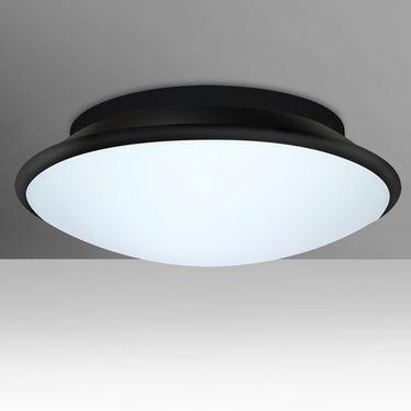 Silk 12 in Opal/Black glass, straight-on | Besa Lighting
