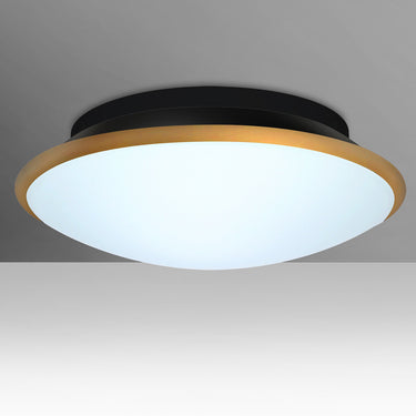 Silk 16 Opal/Gold glass, straight-on | Besa Lighting