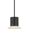 Mina Alabaster Small Pendant by Sean Lavin in Black, a single laser-etched alabaster sphere hanging from a black cord with a black socket