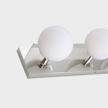 Orbel 4-Light Frosted Globe Bath by Sean Lavin for Visual Comfort - nickel detail view