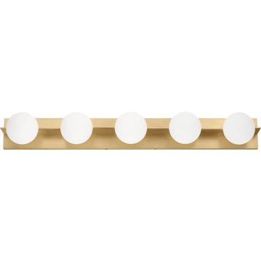 Natural Brass Orbel 5-Light by Sean Lavin, shown against white