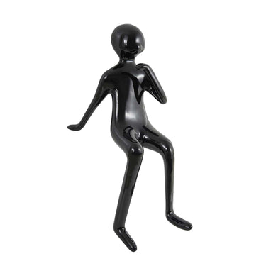 Finesse Decor Urban Thinker– Glossy Black Resin Seated Figure Sculpture