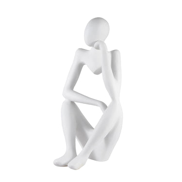 Finesse Decor Thinking Figure Sculpture White