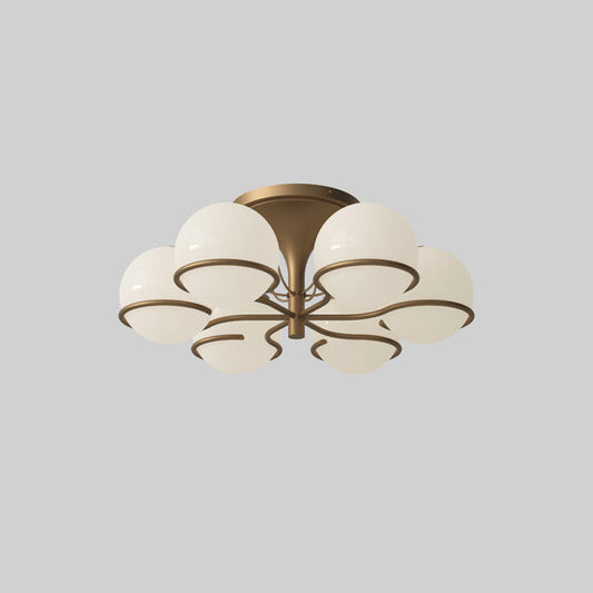 Astep Model 2042 - 6 Opaline Spheres Ceiling Light