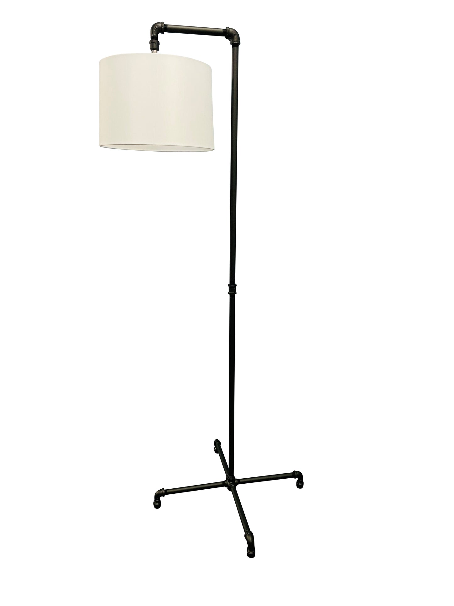 House of Troy Studio industrial black downbridge floor lamp with fabric shade ST601-BLK