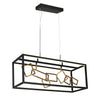 Safranner LED Rectangle Chandelier Black and Gold HA05057

