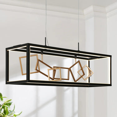 Modern Dining Room Chandelier Black and Gold