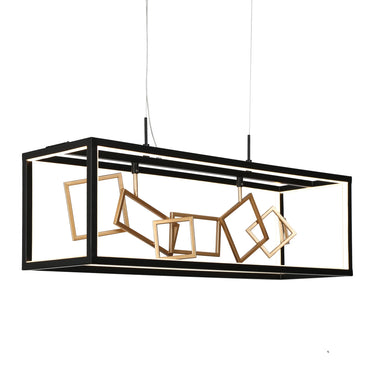 Kitchen Island Lighting Black and Gold LED Chandelier