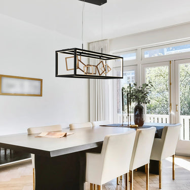 Dimmable LED Chandelier with Adjustable Height for Dining Room Area