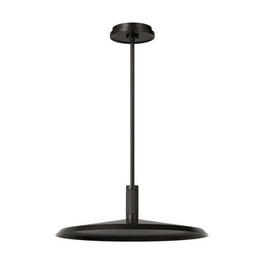 Energy-efficient Saucer Direct 18 pendant lamp in bronze finish with 3000K warm glow and 5-year warranty