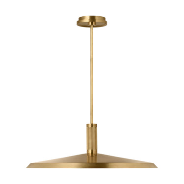 Modern Saucer Direct 24 LED pendant light in hand rubbed antique brass finish over dining table